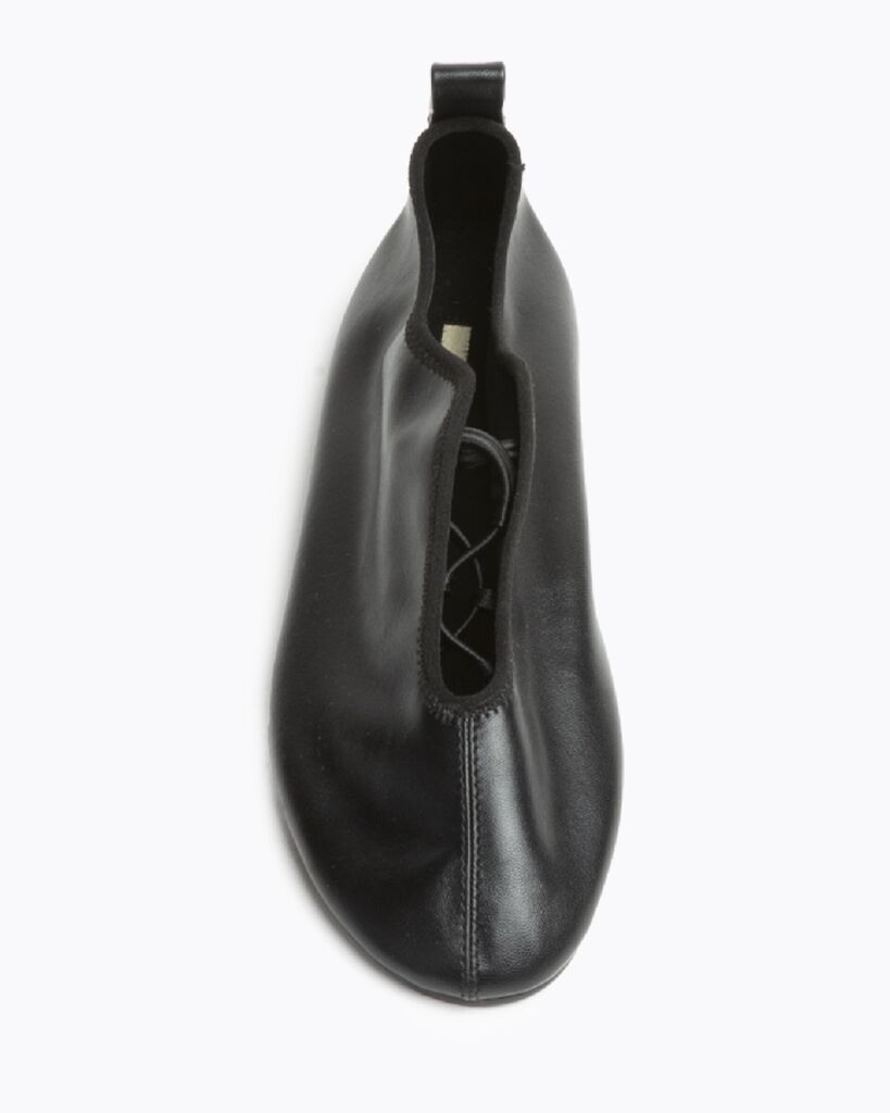 Black Leather Slip-On Shoes