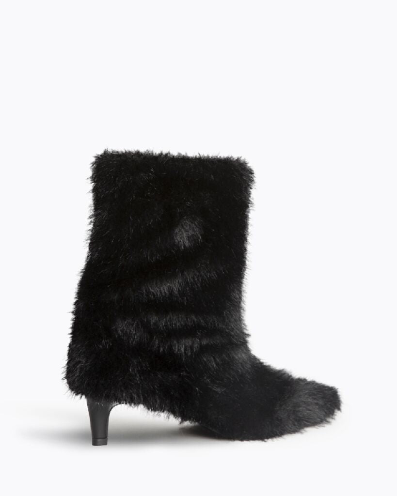Ankle Boot Faux Fur NEGRO