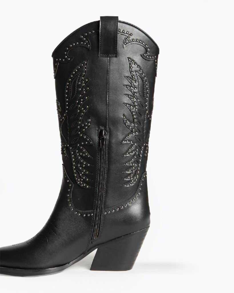 Black Studded Western Boots
