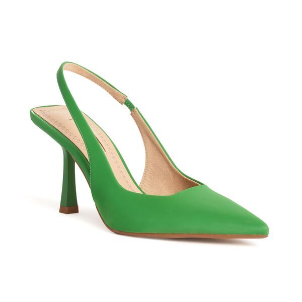 Green Slingback Pointed Toe Heels