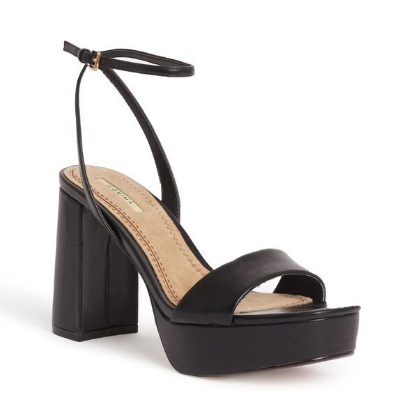 Black Platform Sandal with Ankle Strap