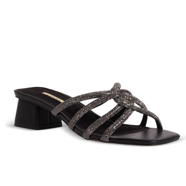Charcoal Strappy Block Heel Sandal