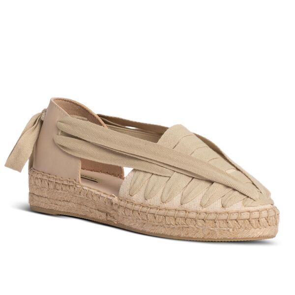 Beige Espadrille Woven Slip-On Sandal