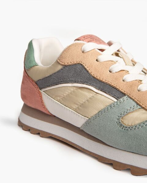 Colorblock Suede Trainer with Retro Vibe