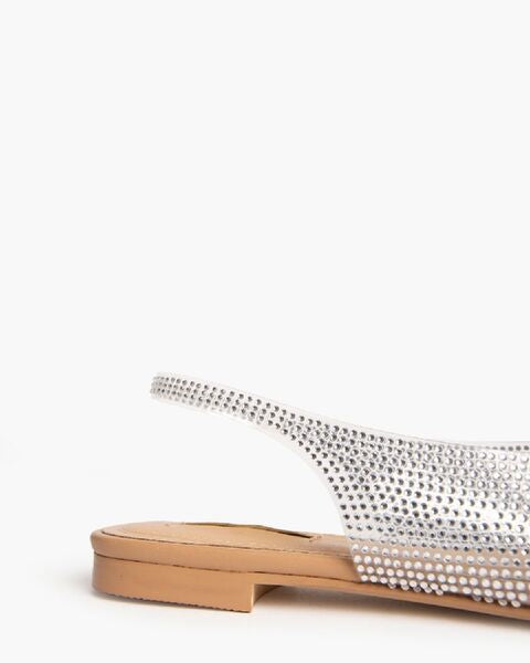 Silver Textured Slingback Flats