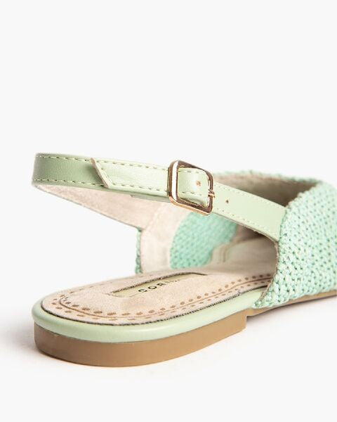 Mint Woven Slingback Flats