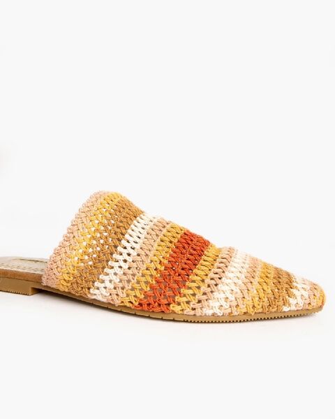 Multi-Color Woven Slip-On Mule