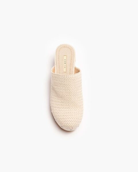 Natural Woven Clog with Studded Accents