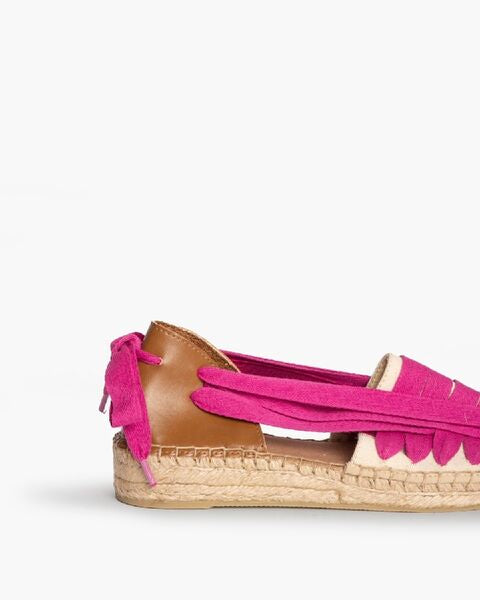 Pink Embossed Espadrille Slip-Ons