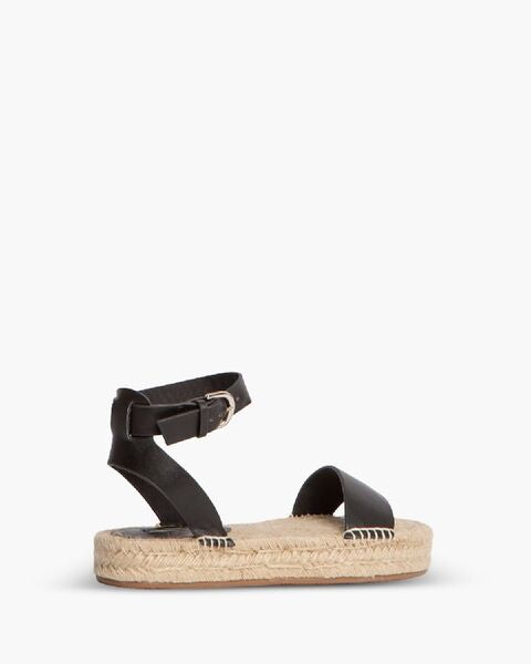 Black Espadrille Sandal with Ankle Strap