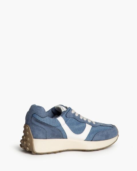 Blue Suede Sneakers with Retro Design
