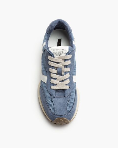 Blue Suede Sneakers with Retro Design