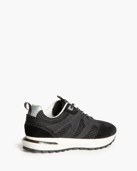 Black Mesh Sneakers with Bold Contrast Sole