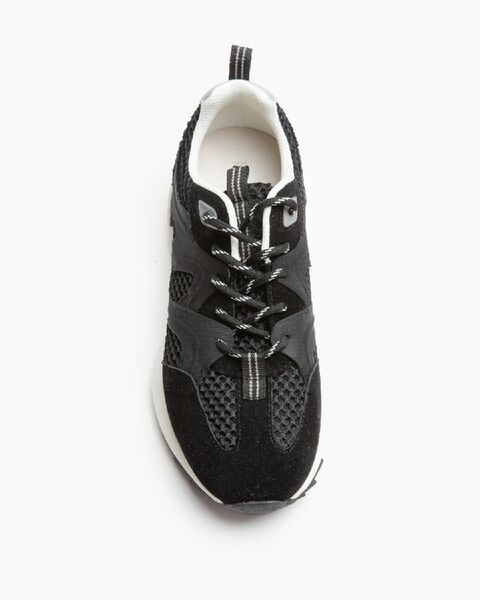 Black Mesh Sneakers with Bold Contrast Sole