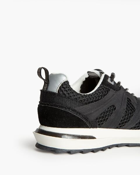 Black Mesh Sneakers with Bold Contrast Sole