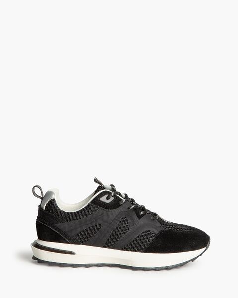 Black Mesh Sneakers with Bold Contrast Sole