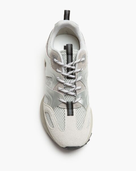 Gray Mesh & Synthetic Sneakers with Reflective Trim