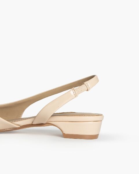 Beige Slingback with Bow Detail
