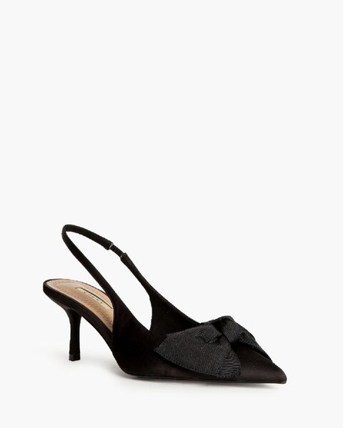 Sling-Back Satin NEGRO