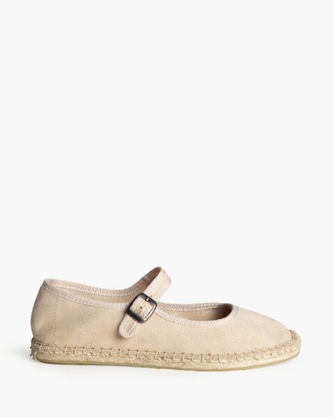Beige Suede Mary Jane Espadrille