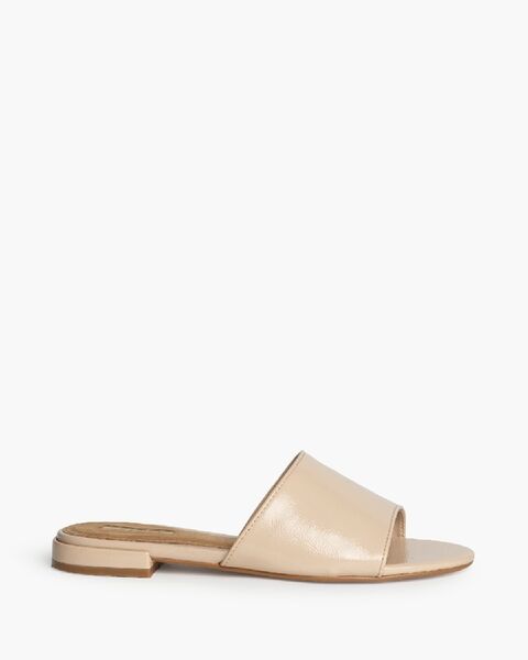 Beige Slide Sandals with Open Toe Design