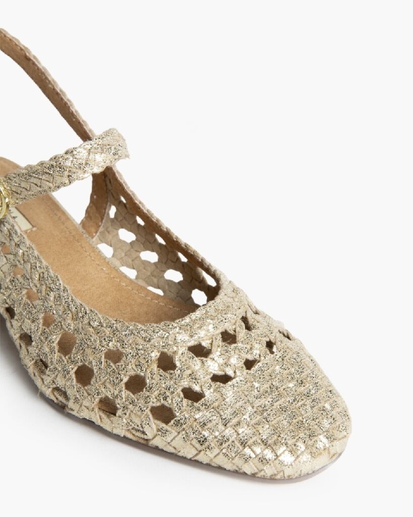 Sling-Back Braided Laminato ORO
