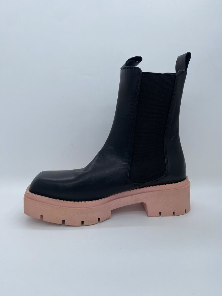 Black Chunky Sole Chelsea Boot