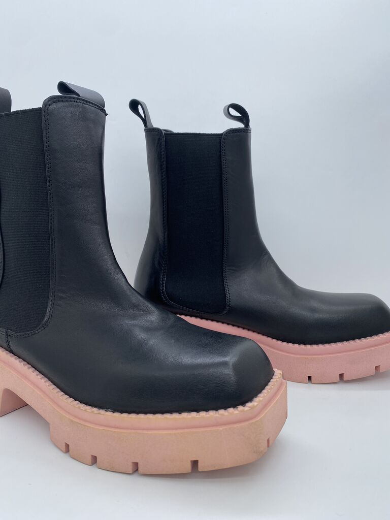 Black Chunky Sole Chelsea Boot