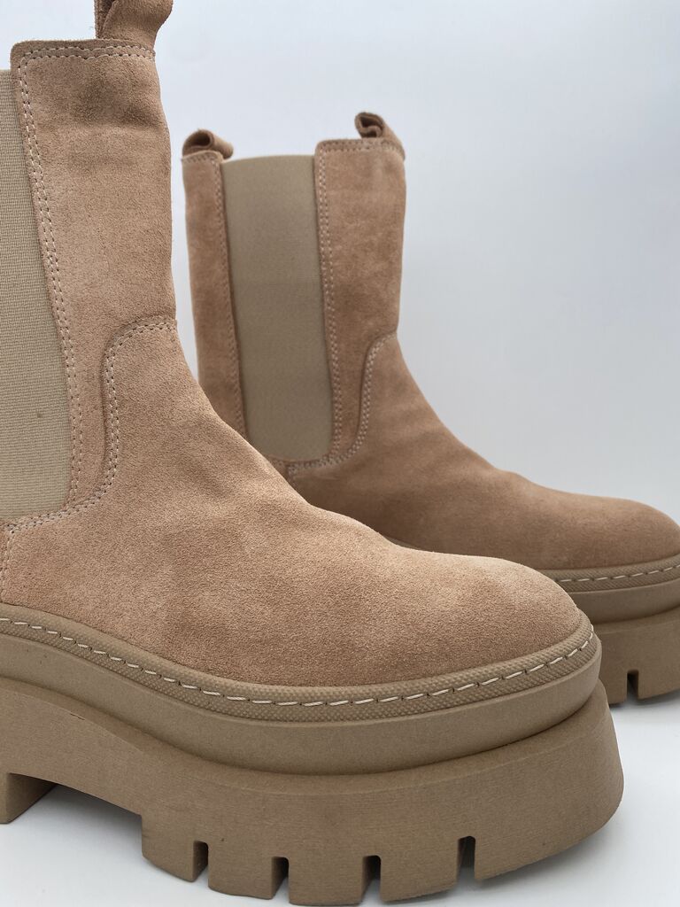 Beige Suede Ankle Boot