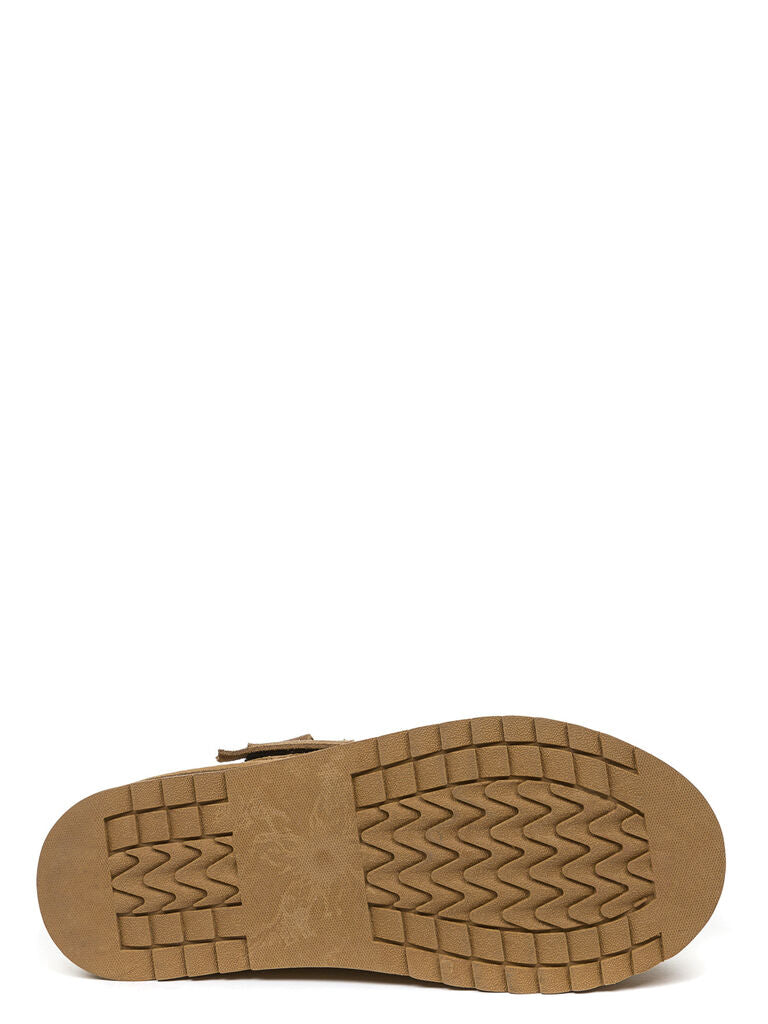 Beige Suede Ankle Boots with Shearling Lining