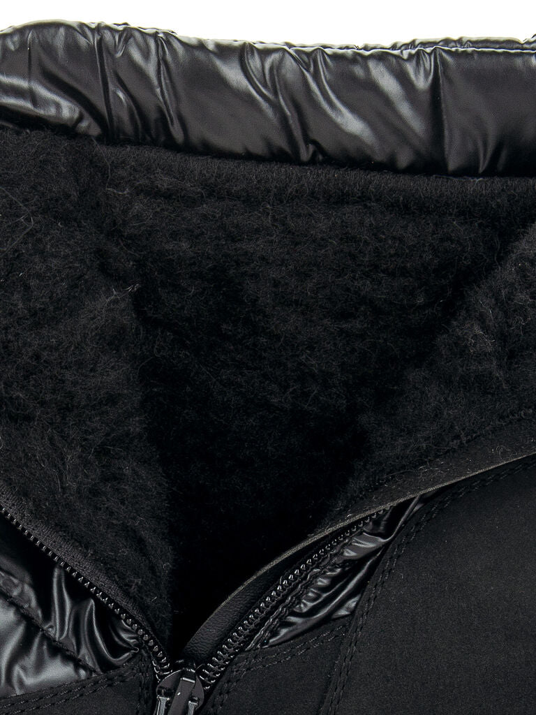 Black Quilted Platform Ankle Boot