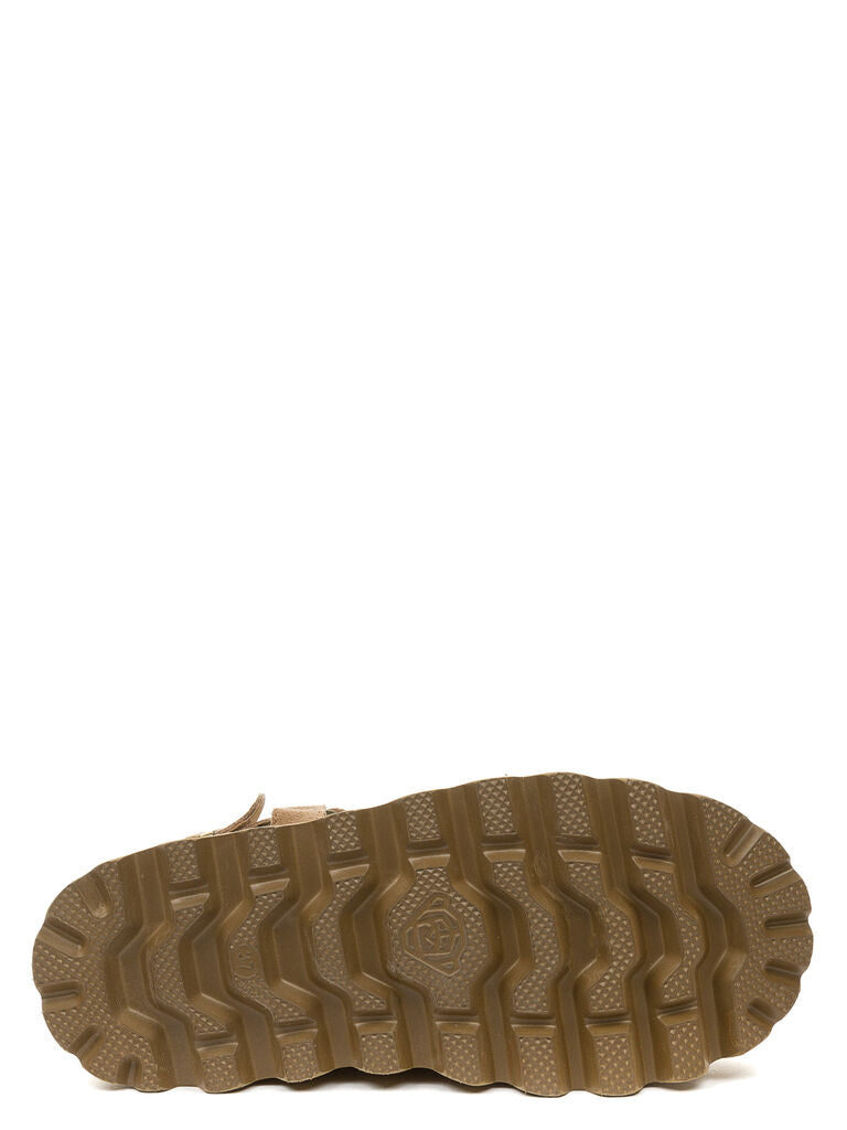 Tan Suede Ankle Boot with Buckle Detail