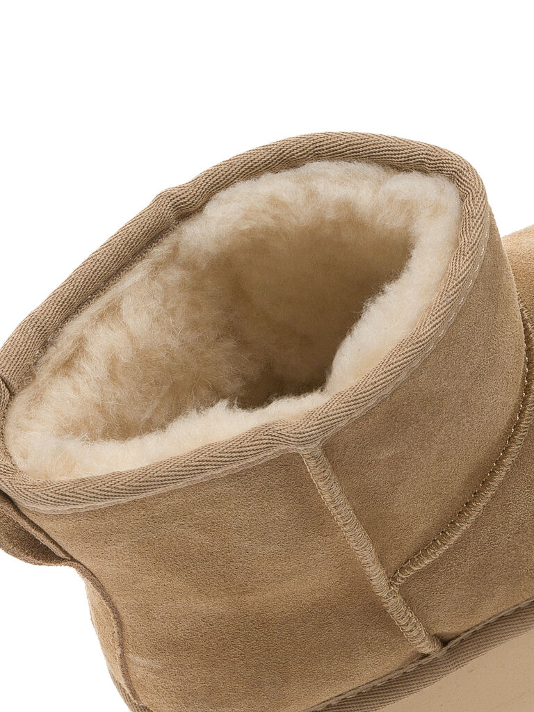 Beige Suede Platform Ankle Boots