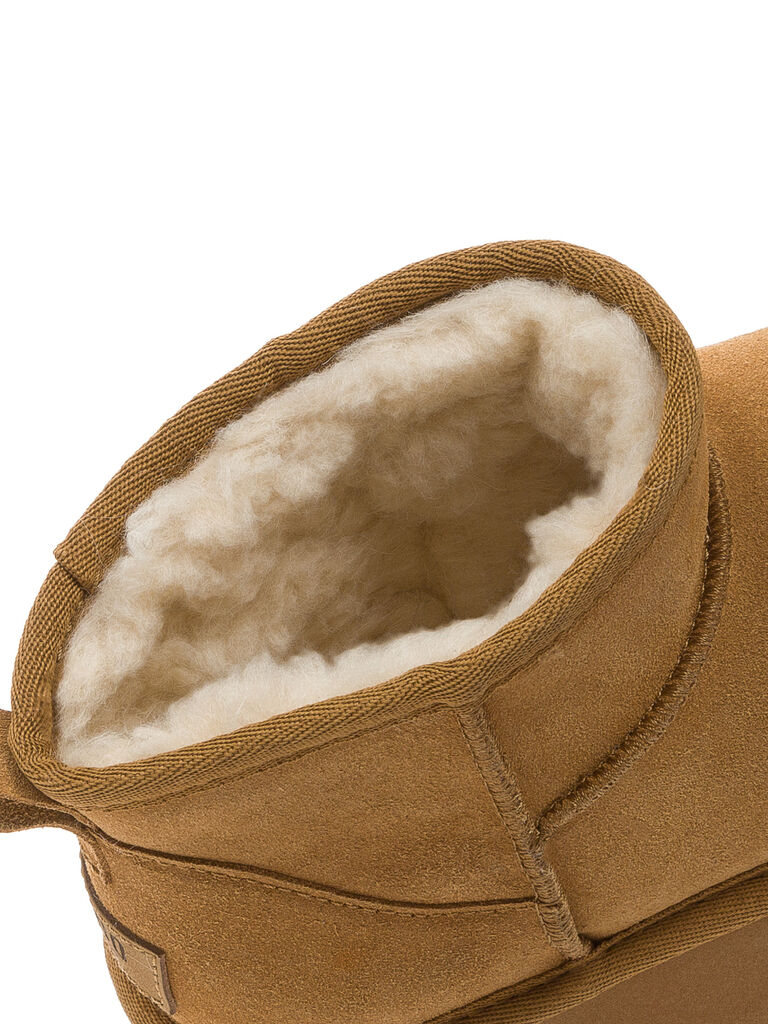 Tan Suede Ankle Boot with Chunky Platform Sole