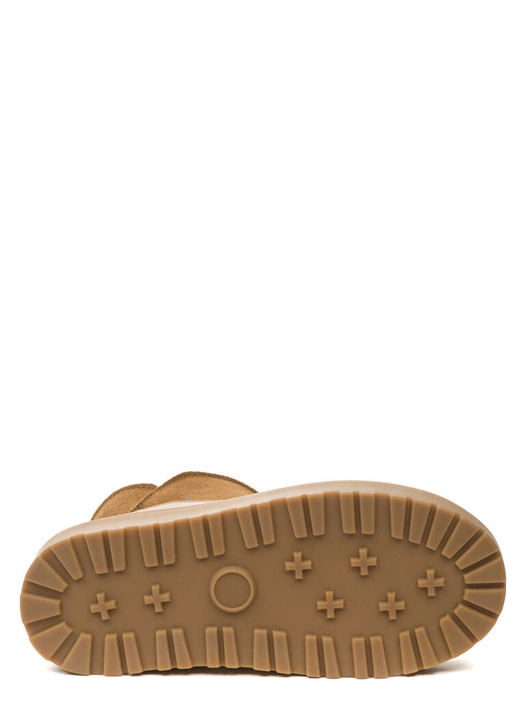 Brown Suede Ankle Boots with Cozy Lining