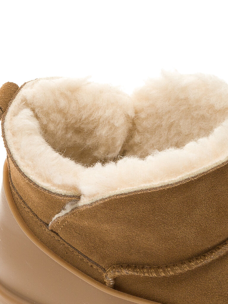 Brown Suede Ankle Boots with Cozy Lining