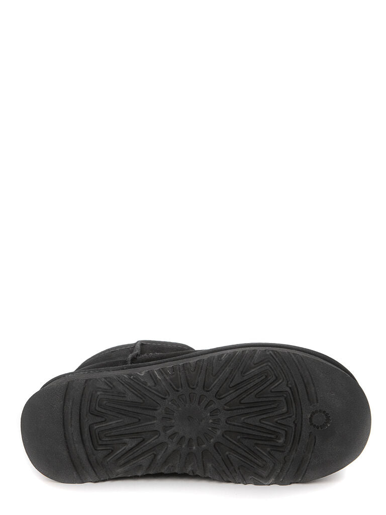 Black Suede Ankle Boot with Platform Sole