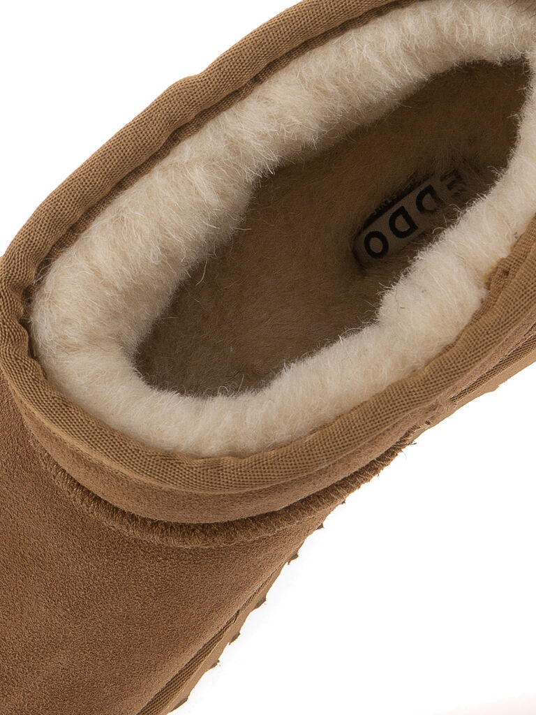 Chestnut Brown Suede Ankle Boot with Plush Lining