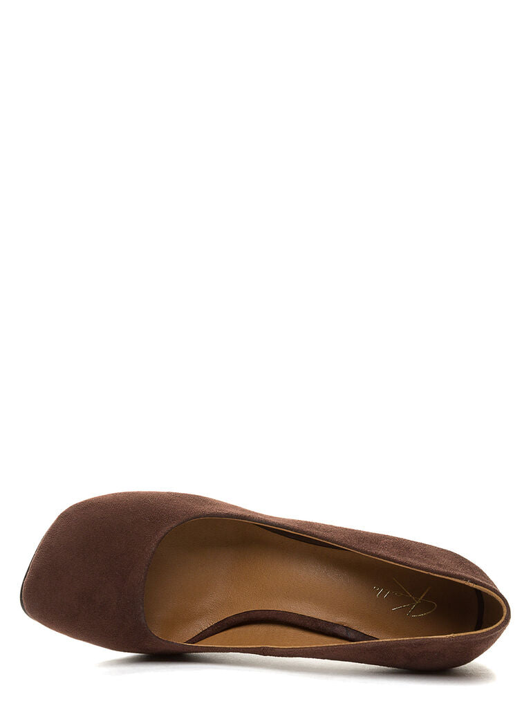 Brown Suede Classic Pumps with Stiletto Heel
