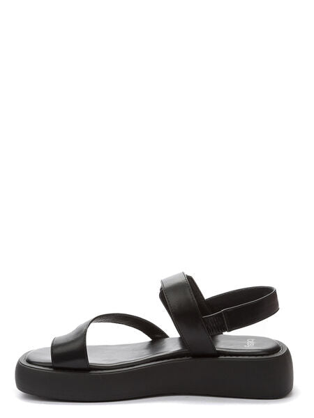 Black Platform Sandals with Adjustable Strap