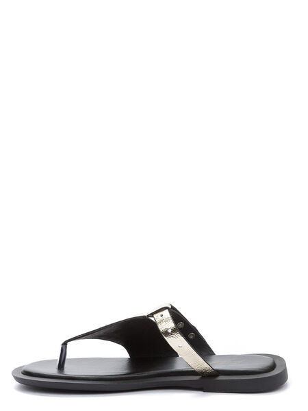 Metallic Textured Sandal with Adjustable Strap