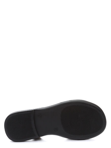 Black Buckled Sandal with Dual Straps