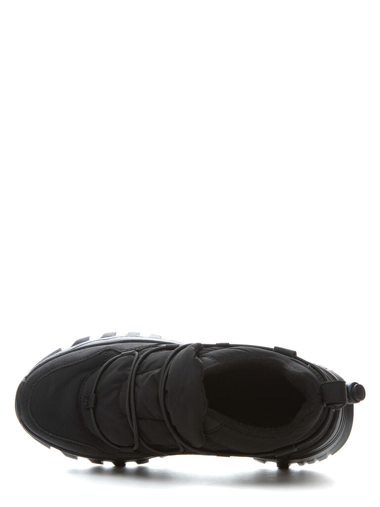 Black Textured Sneakers with Secure Closure