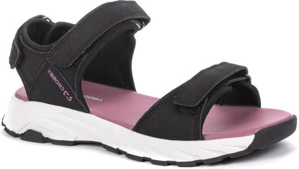 Black Adjustable Sport Sandal with Velcro Straps