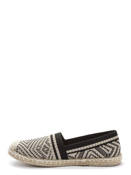 Black and White Geometric Espadrille Slip-On