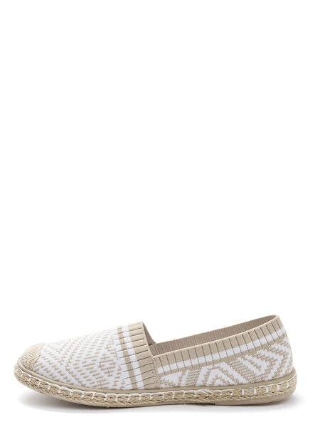 Beige Geometric Slip-On Espadrilles