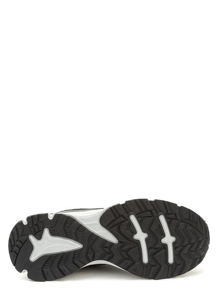 Black Mesh Athletic Sneakers with Lace-Up Closure