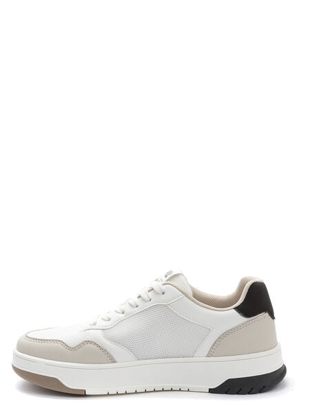 White Mesh Sneaker with Neutral Accents