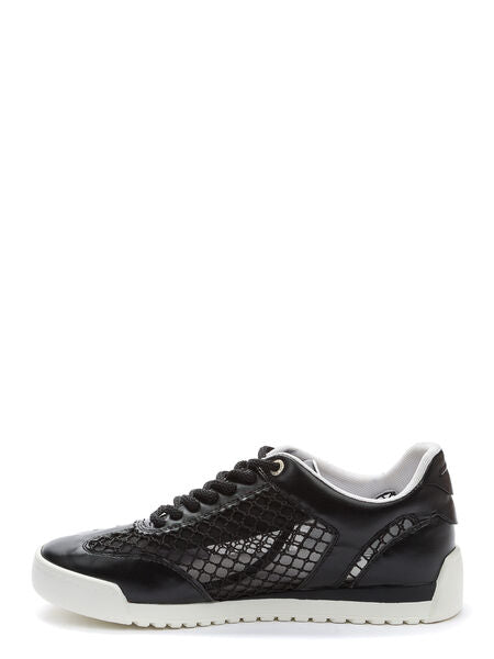 Black Textured Low-Top Sneakers with Sleek Design