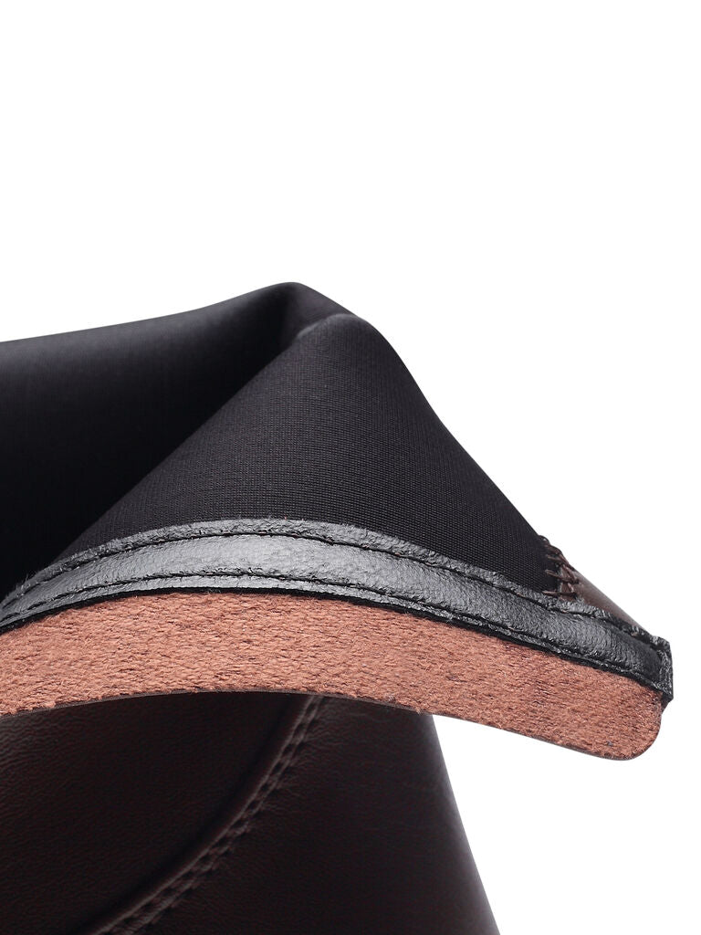 Chocolate Leather Ankle Boots with Pointed Toe